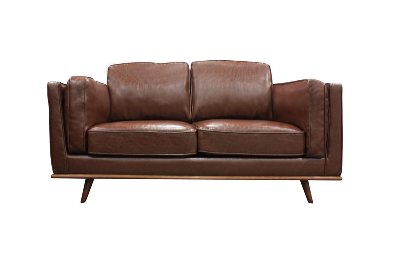 2 Seater Stylish Leatherette Brown York Sofa