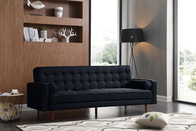 Sofa Marcella Black Velvet Fabric