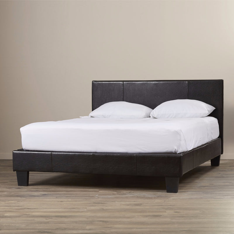 Mondeo PU Leather Single Black Bed