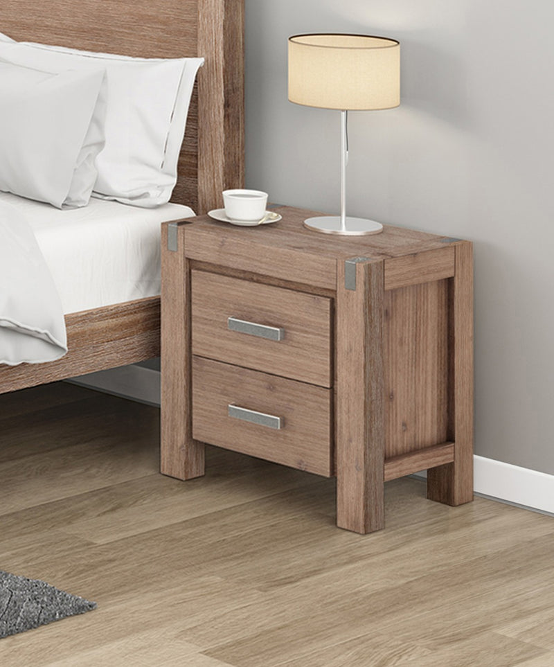 Nowra 2 Drawer Bedside Table