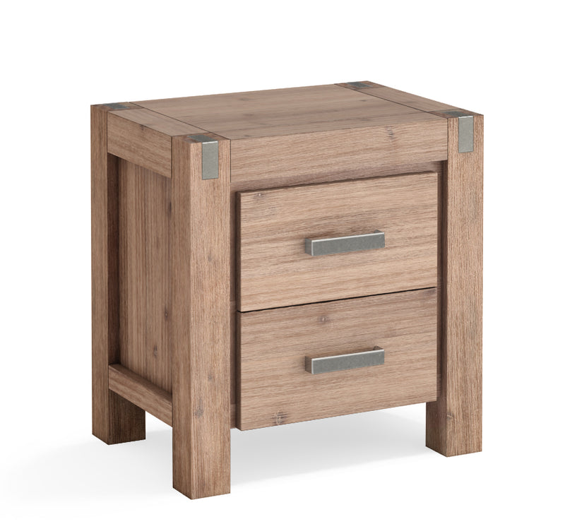 Nowra 2 Drawer Bedside Table