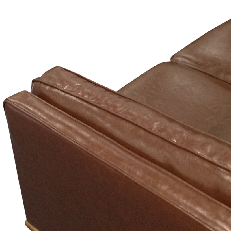 3 Seater Stylish Leatherette Brown York Sofa