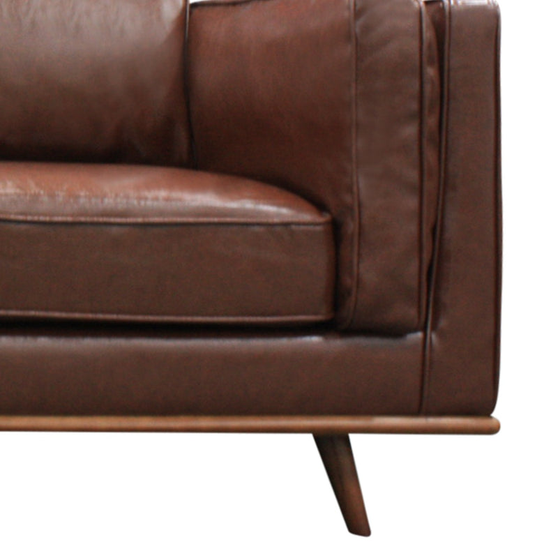 3 Seater Stylish Leatherette Brown York Sofa