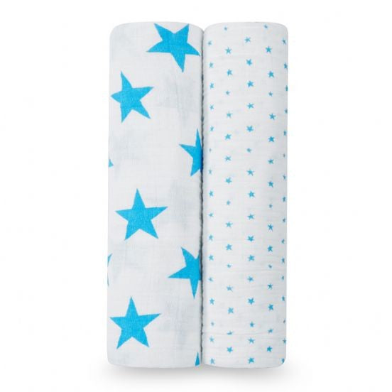 Fluro Blue 2-pk Swaddle by Aden and Anais