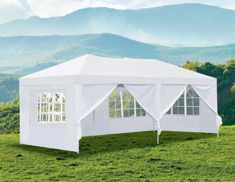 3x6m Gazebo Outdoor Marquee Tent Canopy White