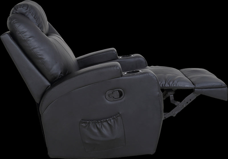 Massage Sofa Chair Recliner 360 Degree Swivel PU Leather Lounge 8 Point Heated