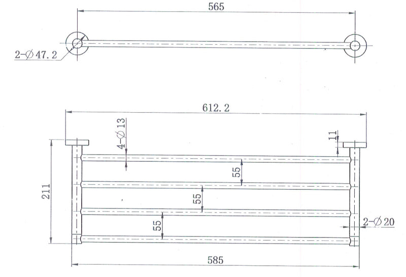 Bathroom Shelf Towel Rail Rack Bar Holder