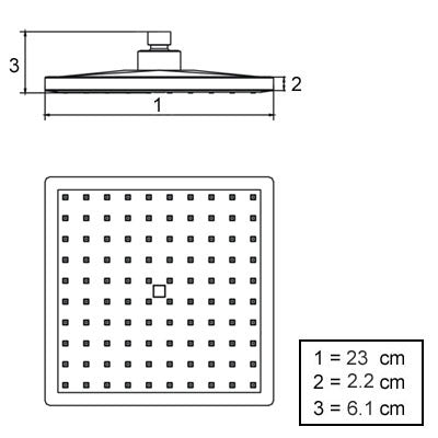 Rain Showerhead -230mm Squared