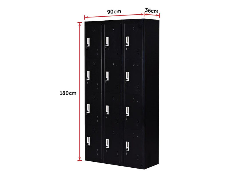 12 Door Locker - Office/Gym - Black