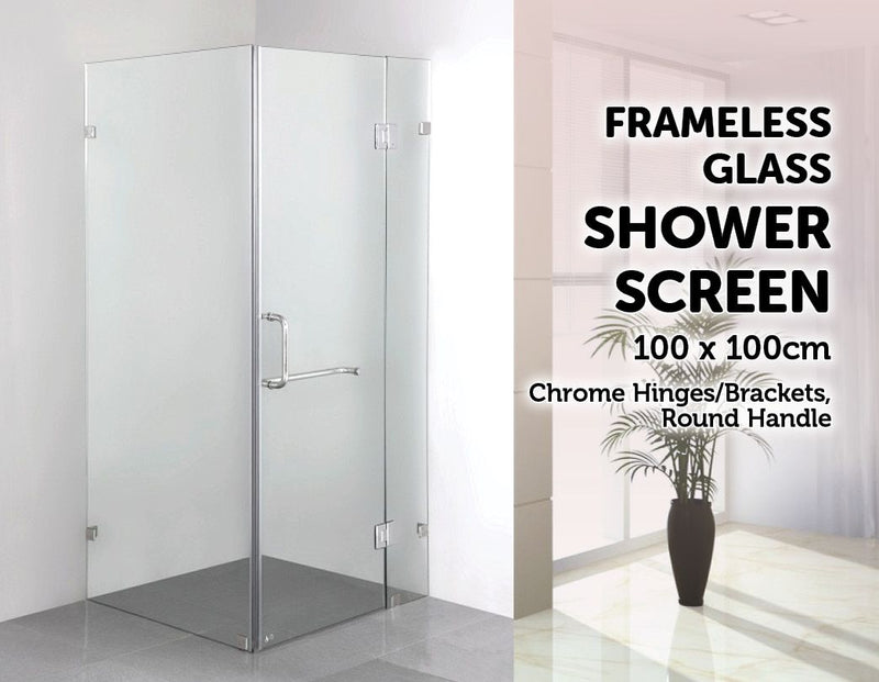 1000 x 1000mm Frameless 10mm Glass Shower Screen By Della Francesca