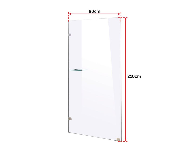 900 x 2100mm Frameless 10mm Safety Glass Shower Screen