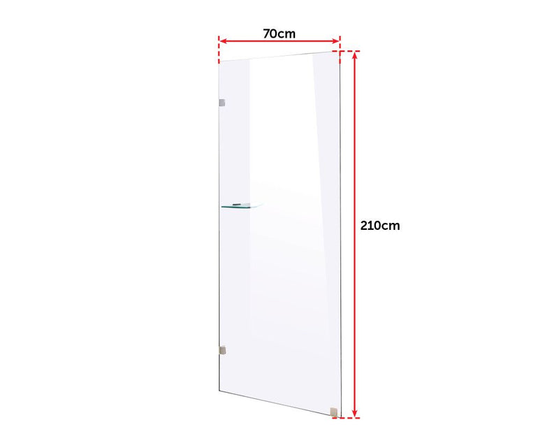 700 x 2100mm Frameless 10mm Safety Glass Shower Screen