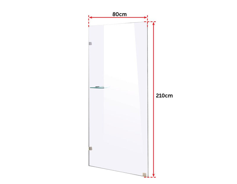 800 x 2100mm Frameless 10mm Safety Glass Shower Screen