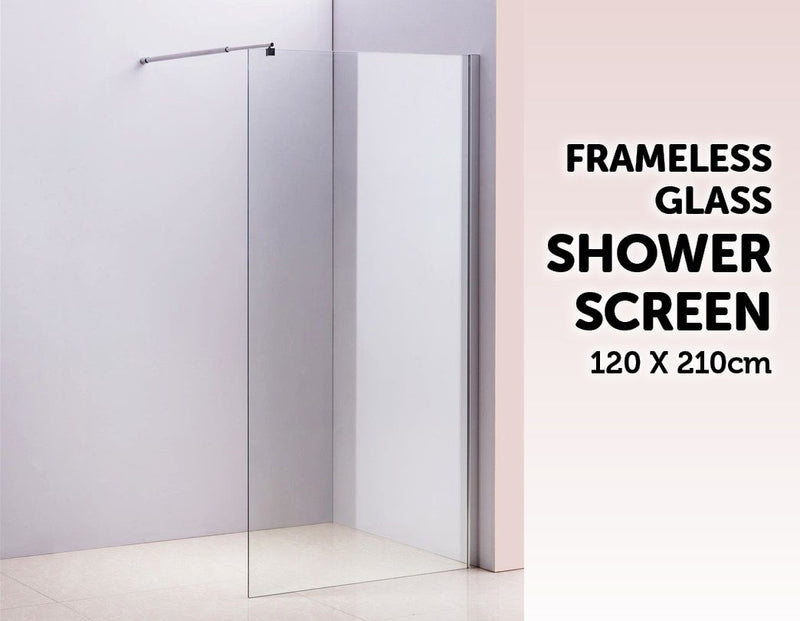 1200 x 2100mm Frameless 10mm Safety Glass Shower Screen