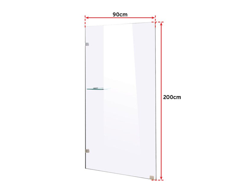 900 x 2000mm Frameless 10mm Safety Glass Shower Screen