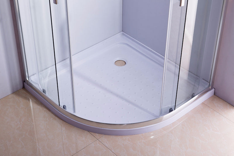 Rounded Sliding Curved Shower Screen 6mm Toughened Glass with Base