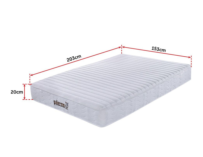 Palermo Contour 20cm Encased Coil Queen Mattress CertiPUR-US Certified Foam