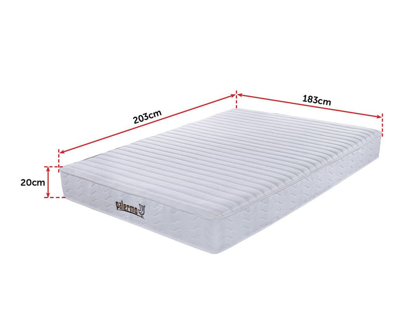 Palermo Contour 20cm Encased Coil King Mattress CertiPUR-US Certified Foam