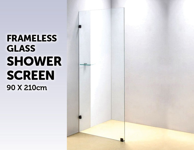 900 x 2100mm Frameless 10mm Safety Glass Shower Screen