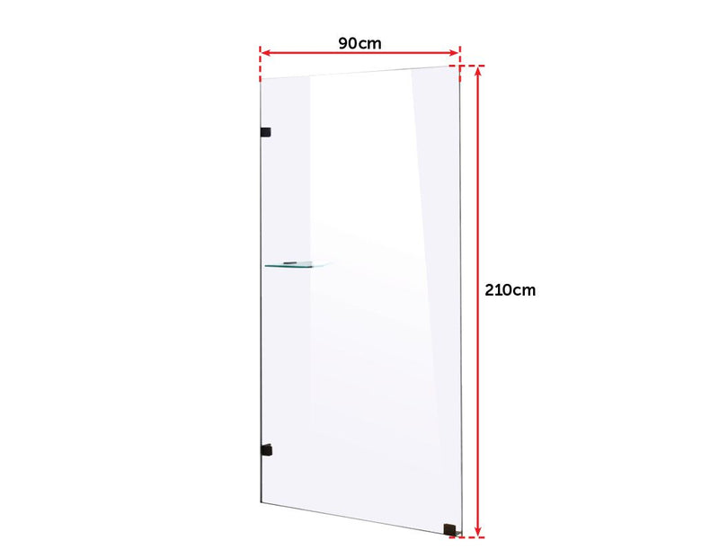 900 x 2100mm Frameless 10mm Safety Glass Shower Screen