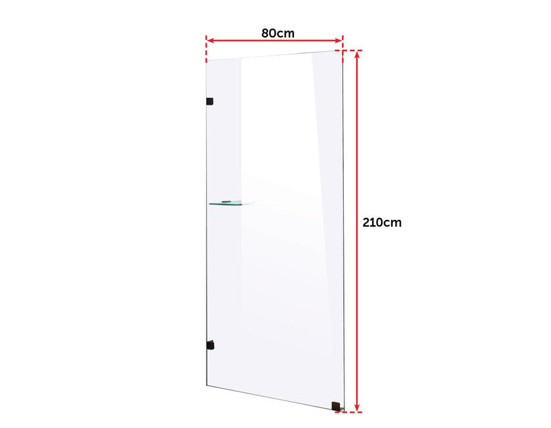 800 x 2100mm Frameless 10mm Safety Glass Shower Screen