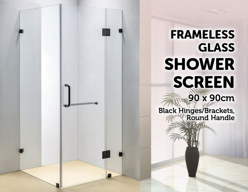 900 x 900mm Frameless 10mm Glass Shower Screen By Della Francesca