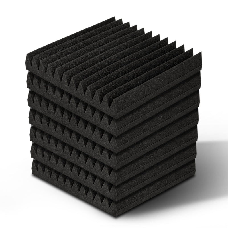 20pcs Studio Acoustic Foam Sound Absorption Proofing Panels 30x30cm Black Wedge