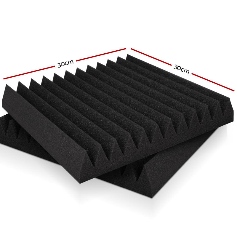 20pcs Studio Acoustic Foam Sound Absorption Proofing Panels 30x30cm Black Wedge