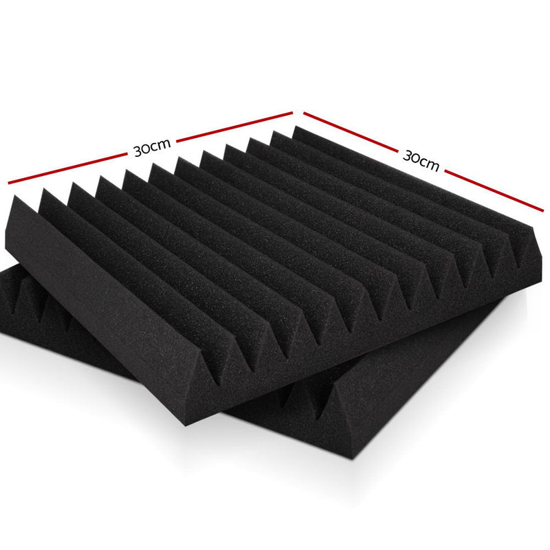 40pcs Studio Acoustic Foam Sound Absorption Proofing Panels 30x30cm Black Wedge