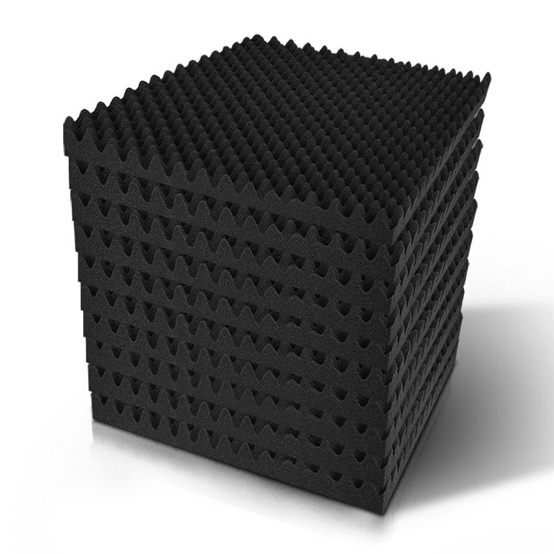 20pcs Studio Acoustic Foam Sound Absorption Proofing Panels 50x50cm Black Eggshell