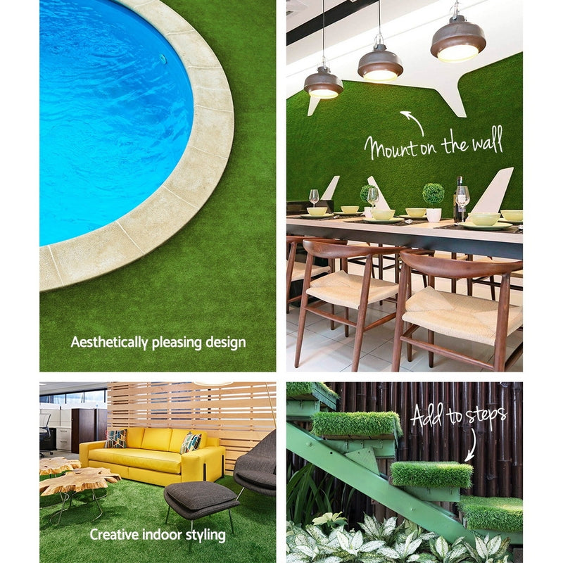 Synthetic 10mm  1.9mx5m 9.5sqm Artificial Grass Fake Turf Olive Plants Plastic Lawn