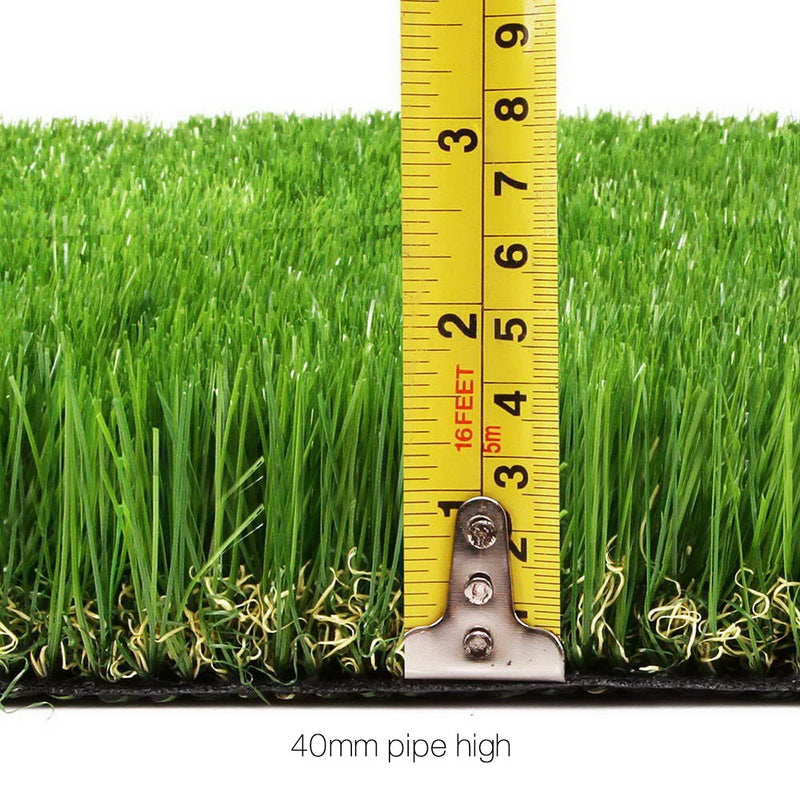 Synthetic 40mm  1.9mx5m 9.5sqm Artificial Grass Fake Turf 4-coloured Plants Plastic Lawn