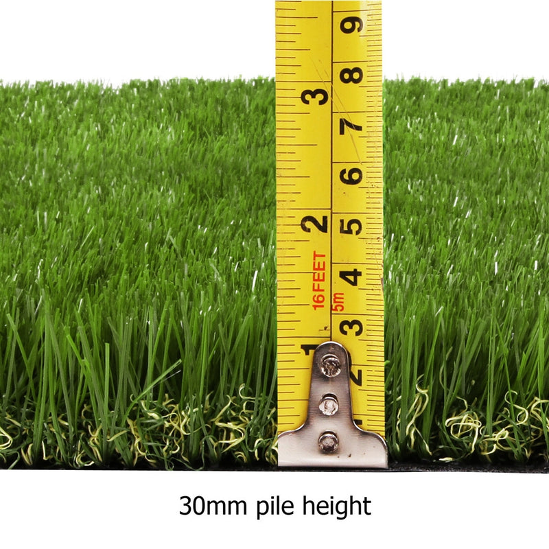 Synthetic 30mm  0.95mx10m  9.5sqm Artificial Grass Fake Lawn Turf Plastic Plant White Bottom