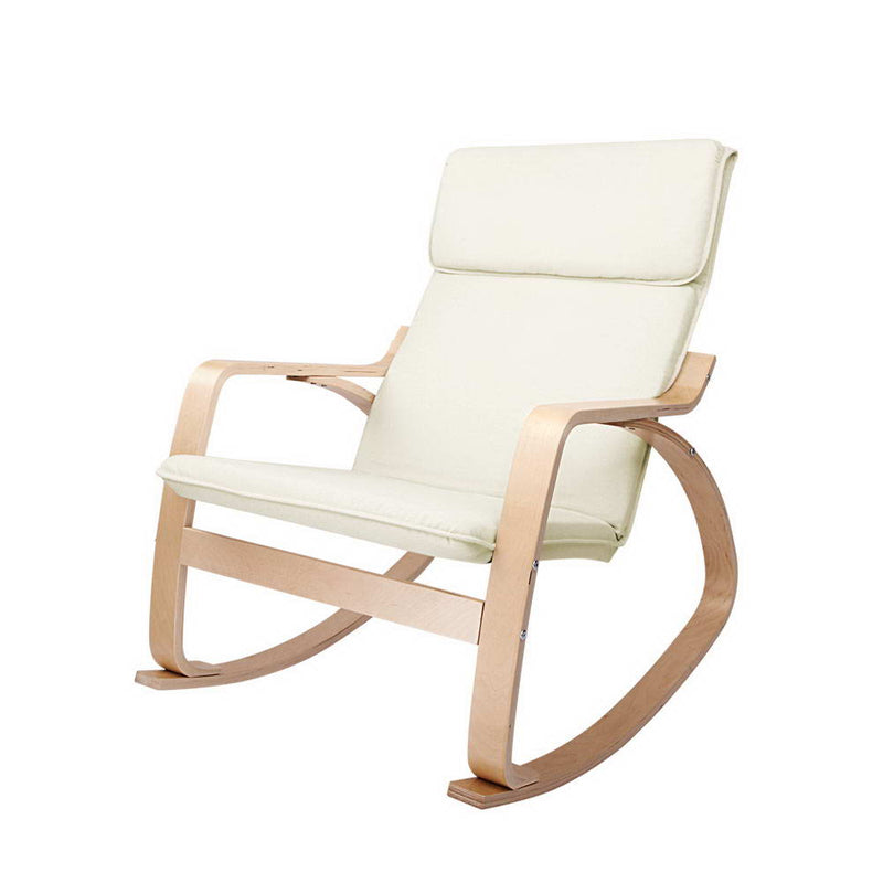 Fabric Rocking Armchair - Beige