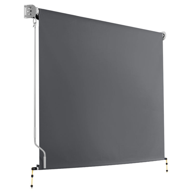 1.8m x 2.5m Retractable Roll Down Awning - Grey