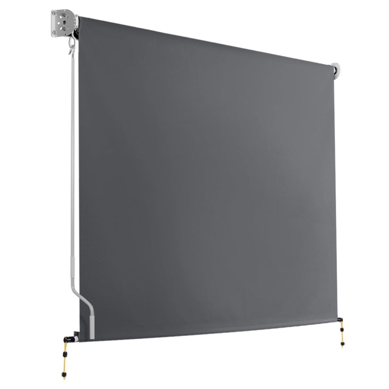 2.1m x 2.5m Retractable Roll Down Awning - Grey