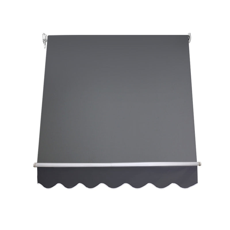 1.5m x 2.1m Retractable Fixed Pivot Arm Awning - Grey