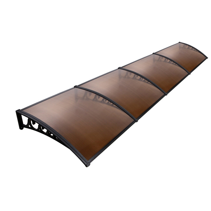 Window Door Awning Door Canopy Patio UV Sun Shield BROWN 1mx4m DIY