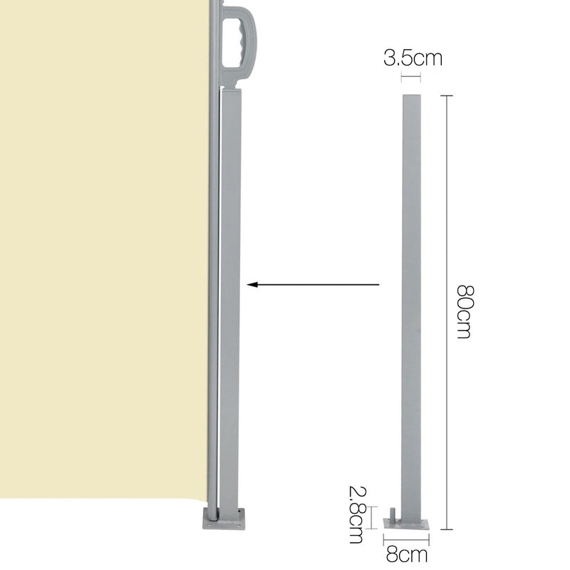 Retractable Side Awning Shade 1.8 x 3m - Beige