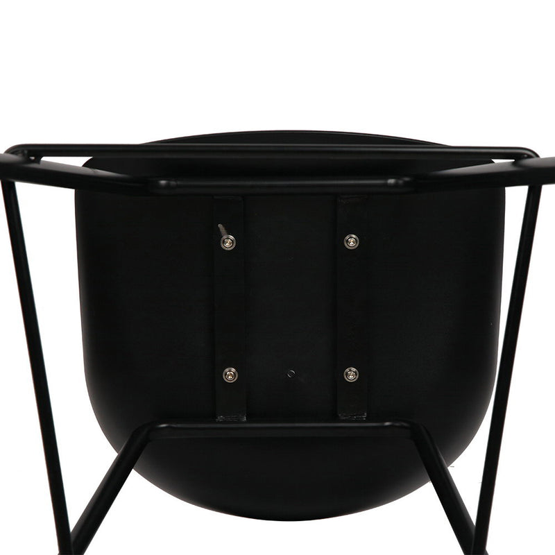 Set of 2 Metal Bar Stools - Black