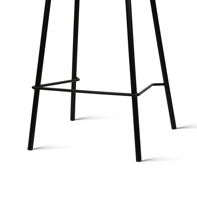 Set of 2 Metal Bar Stools - Black