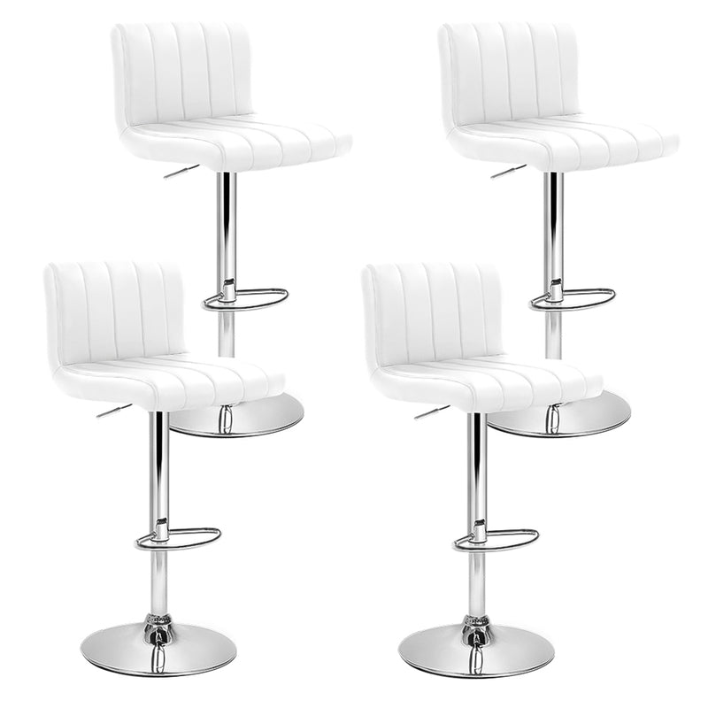 Set of 4 PU Leather Bar Stools Kitchen Chairs Bar Stool White Gas Lift Swivel