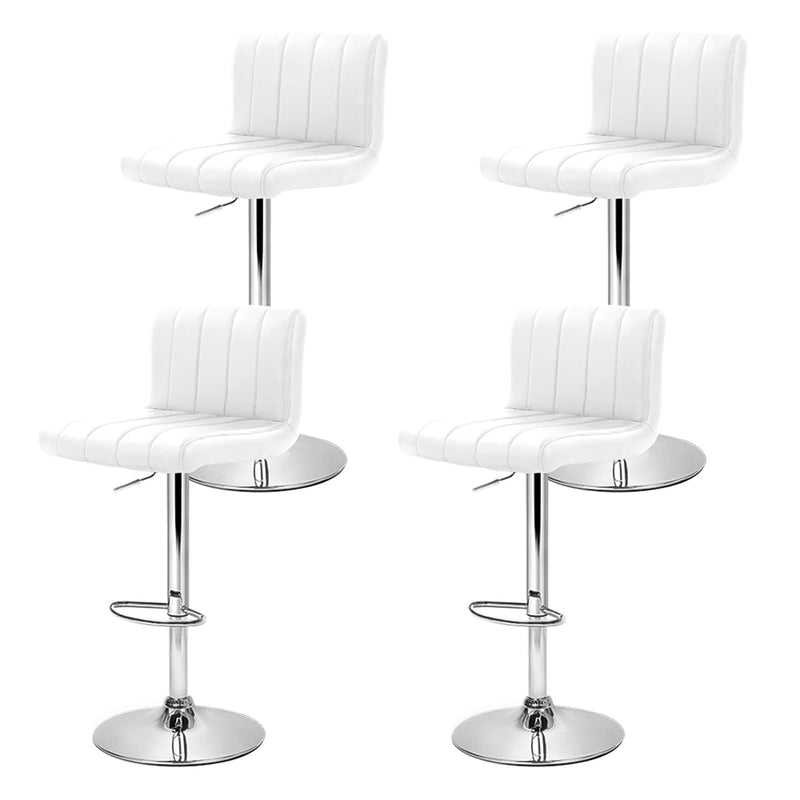 Set of 4 PU Leather Bar Stools Kitchen Chairs Bar Stool White Gas Lift Swivel