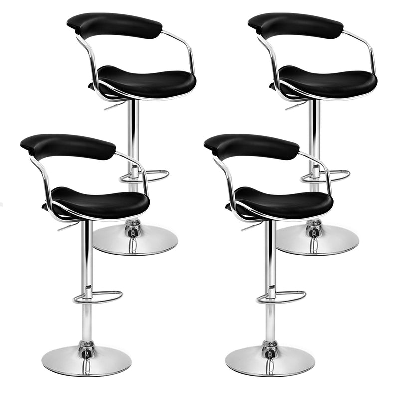 set of 4 PU Leather Bar Stools ADE Kitchen Chairs Swivel Bar Stool Black Gas Lift