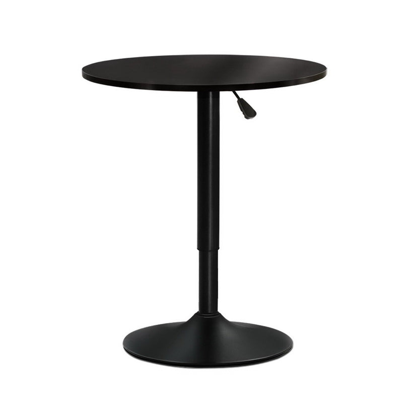 Adjustable Bar Table Gas Lift Wood Metal Black