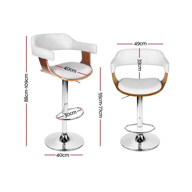 Wooden Bar Stool - White