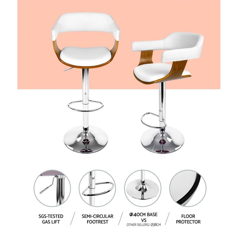 Wooden Bar Stool - White