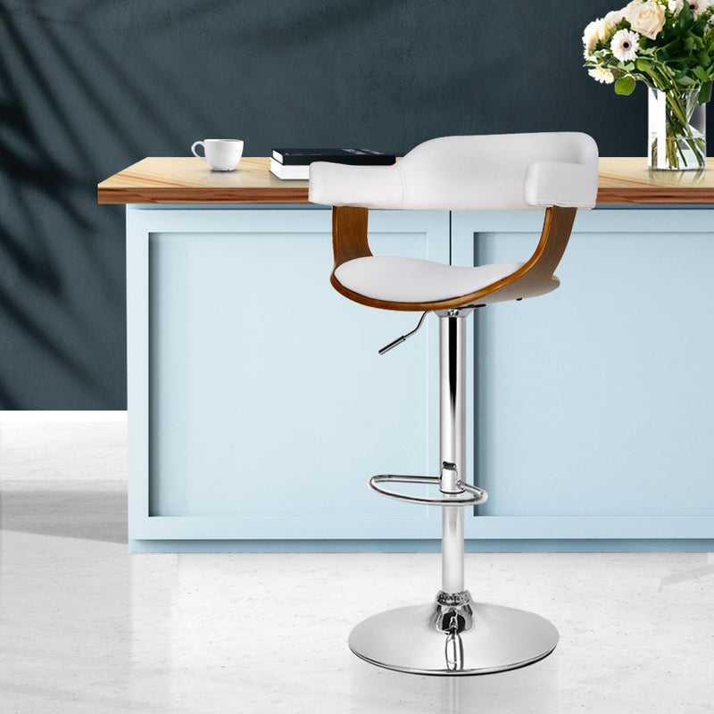 Wooden Bar Stool - White