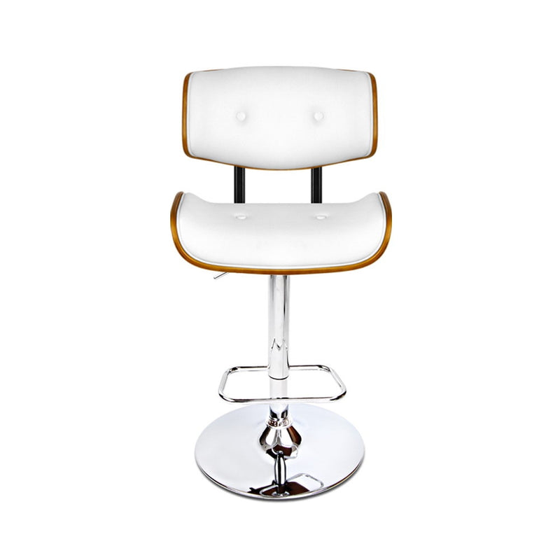 Wooden Gas Lift  Bar Stools - White