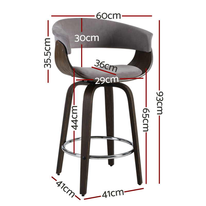 Bar Stool Wooden Swivel Bar Stool Kitchen Dining Chair Wood Grey